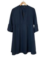 Naiste tumesinine kolmveerand varrukatega kleit